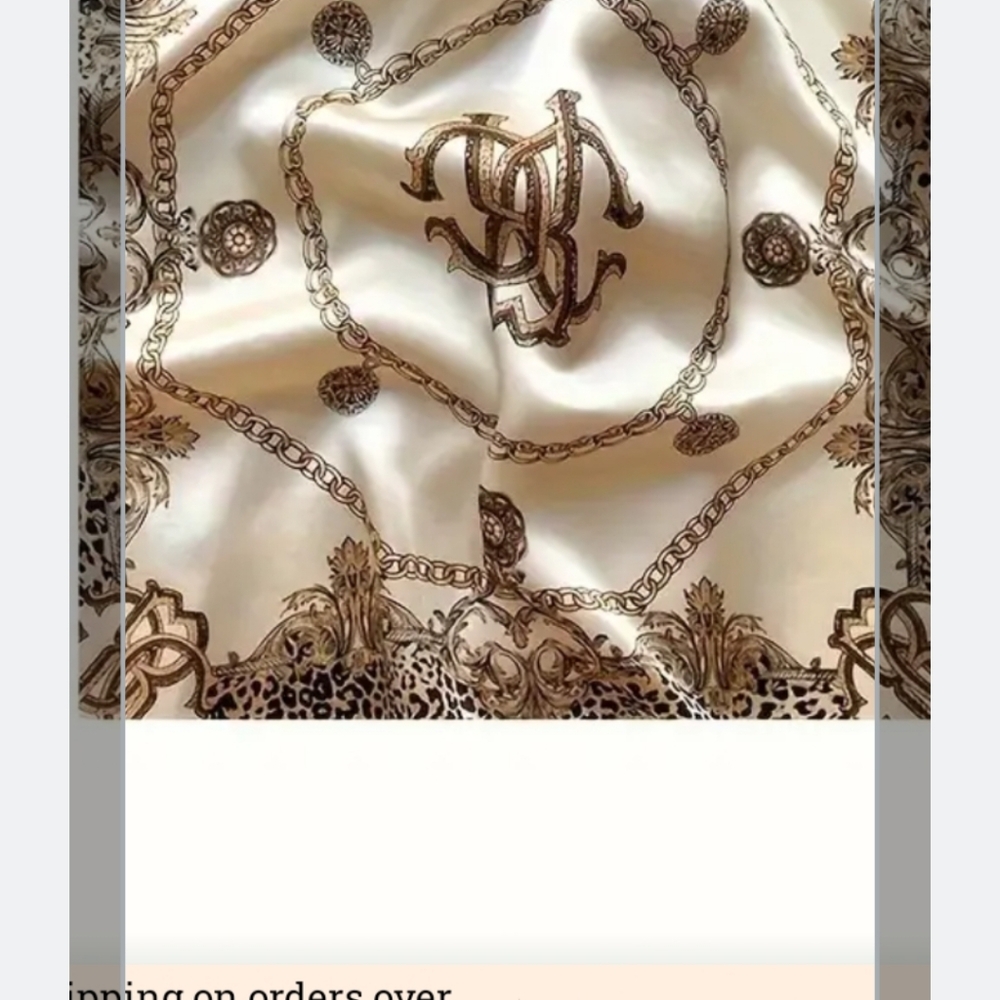 Elegant White and Gold Scarf New